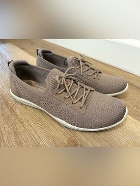 Skechers Newbury St. Casually Lace-Up Sneakers Dark Taupe Women’s Shoes US 8.5